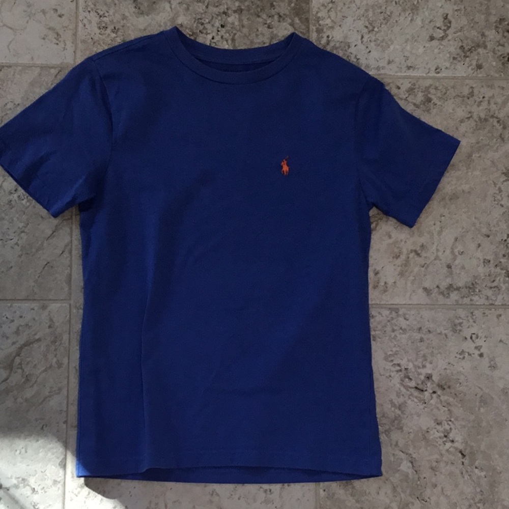 BOYS BLUE POLO T SHIRT SIZE SMALL (8)